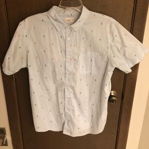 Anchor print light weight short sleeve shirt
